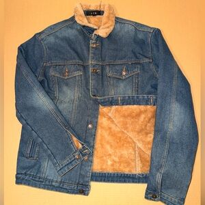Men's Blue Denim Sherpa-Lined Jacket